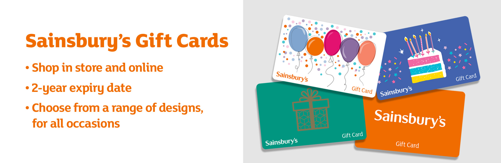 Sainsbury's Digital Gift Card - Send the Perfect Gift Digitally Banner Image